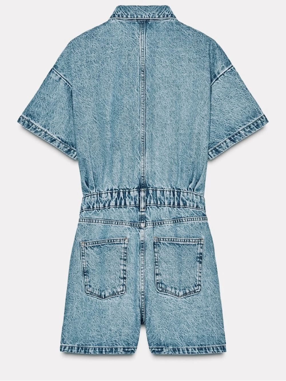 NWOT ZARA Denim Short Sleeve Romper / Jumpsuit |Size XS - Picture 13 of 15